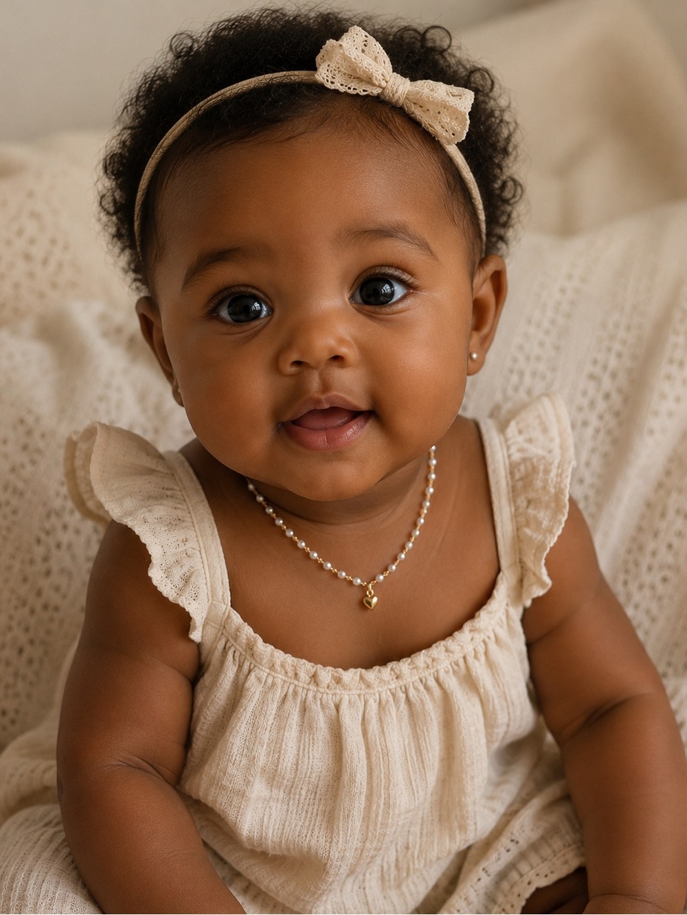 Fresh water pearl and gold filled heart charm necklace - baby and child
